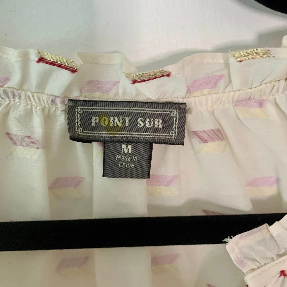 White Metallic Point Sur Top Size M - Picture 4 of 7